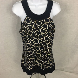 White House Black Market Womens Chain Graphic Top